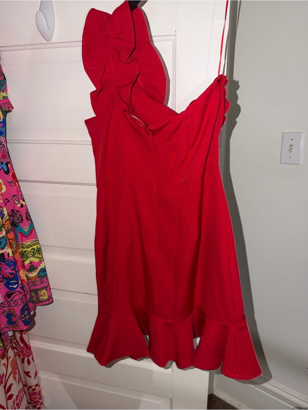 TCEC Red One-Shoulder Ruffle Dress - Picture 4 of 4